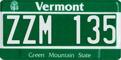 VT license plate ZZM135