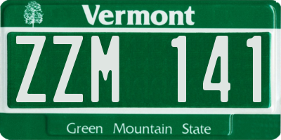 VT license plate ZZM141