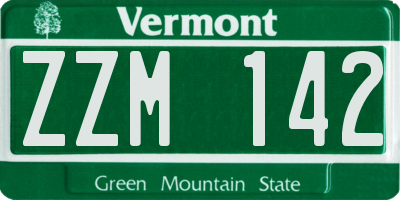 VT license plate ZZM142