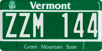 VT license plate ZZM144