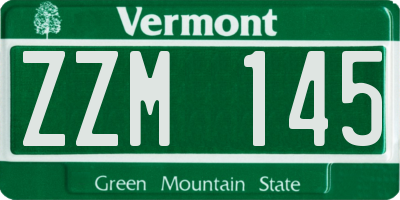 VT license plate ZZM145