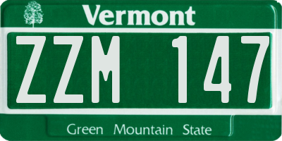 VT license plate ZZM147