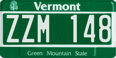VT license plate ZZM148