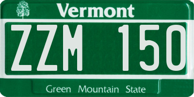VT license plate ZZM150