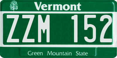 VT license plate ZZM152