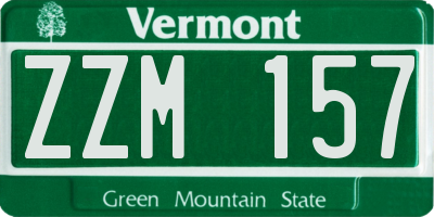 VT license plate ZZM157