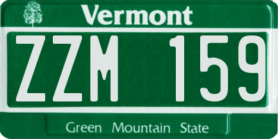 VT license plate ZZM159