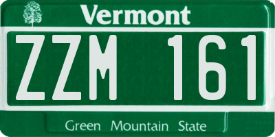 VT license plate ZZM161