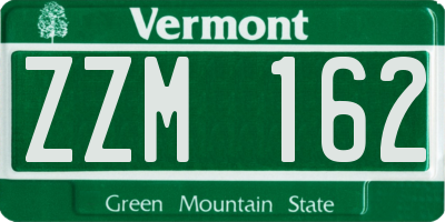 VT license plate ZZM162