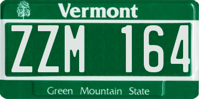 VT license plate ZZM164