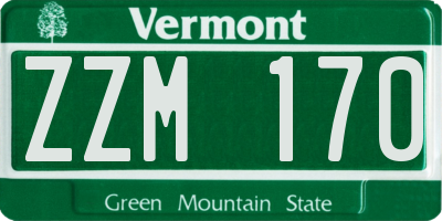 VT license plate ZZM170