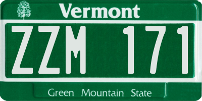 VT license plate ZZM171