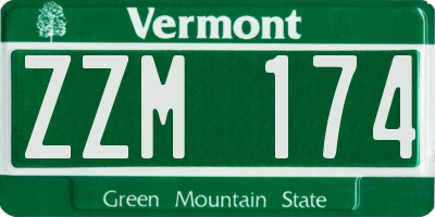 VT license plate ZZM174