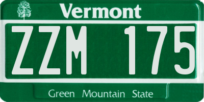 VT license plate ZZM175