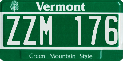 VT license plate ZZM176
