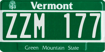 VT license plate ZZM177