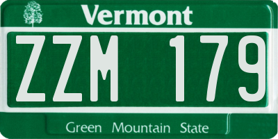 VT license plate ZZM179