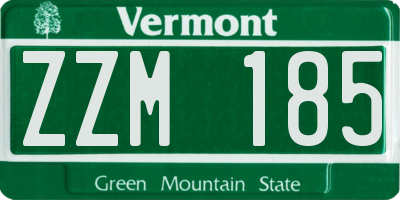 VT license plate ZZM185