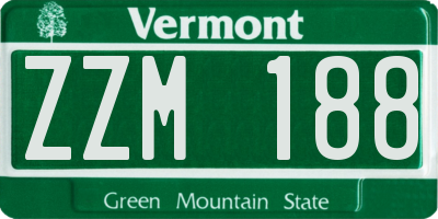 VT license plate ZZM188