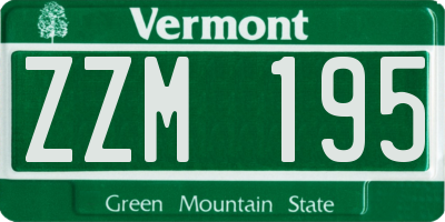 VT license plate ZZM195