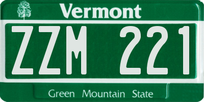 VT license plate ZZM221