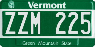 VT license plate ZZM225