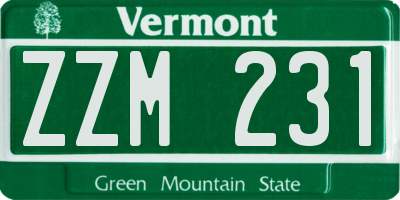 VT license plate ZZM231