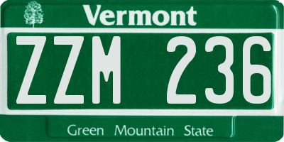 VT license plate ZZM236
