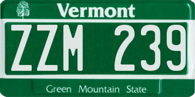 VT license plate ZZM239