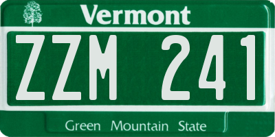VT license plate ZZM241