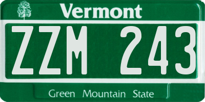 VT license plate ZZM243