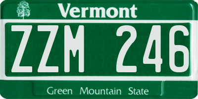 VT license plate ZZM246