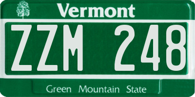 VT license plate ZZM248