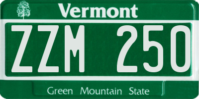 VT license plate ZZM250