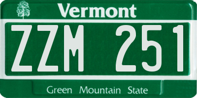 VT license plate ZZM251