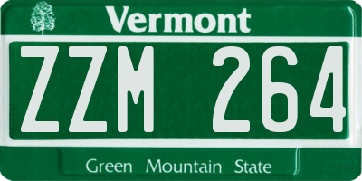 VT license plate ZZM264