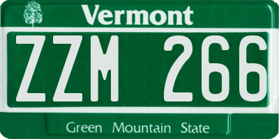 VT license plate ZZM266