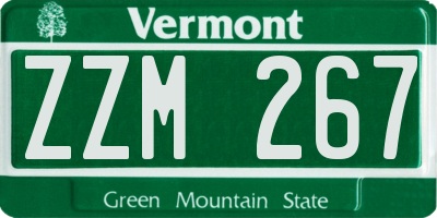 VT license plate ZZM267