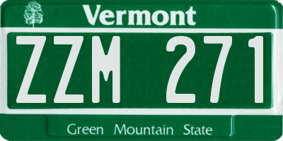 VT license plate ZZM271