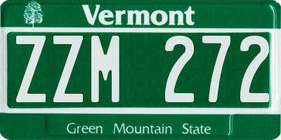 VT license plate ZZM272