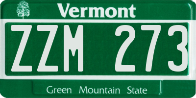 VT license plate ZZM273