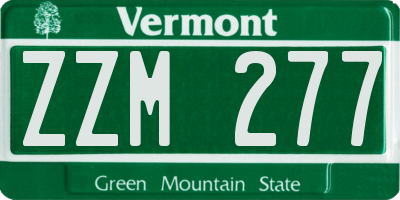 VT license plate ZZM277