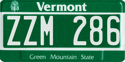 VT license plate ZZM286