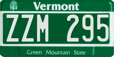 VT license plate ZZM295