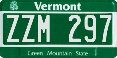 VT license plate ZZM297