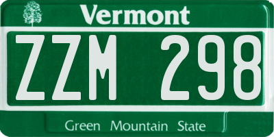 VT license plate ZZM298