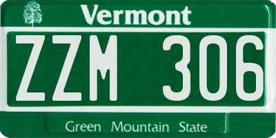 VT license plate ZZM306