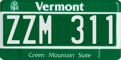 VT license plate ZZM311