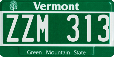 VT license plate ZZM313