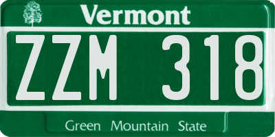 VT license plate ZZM318